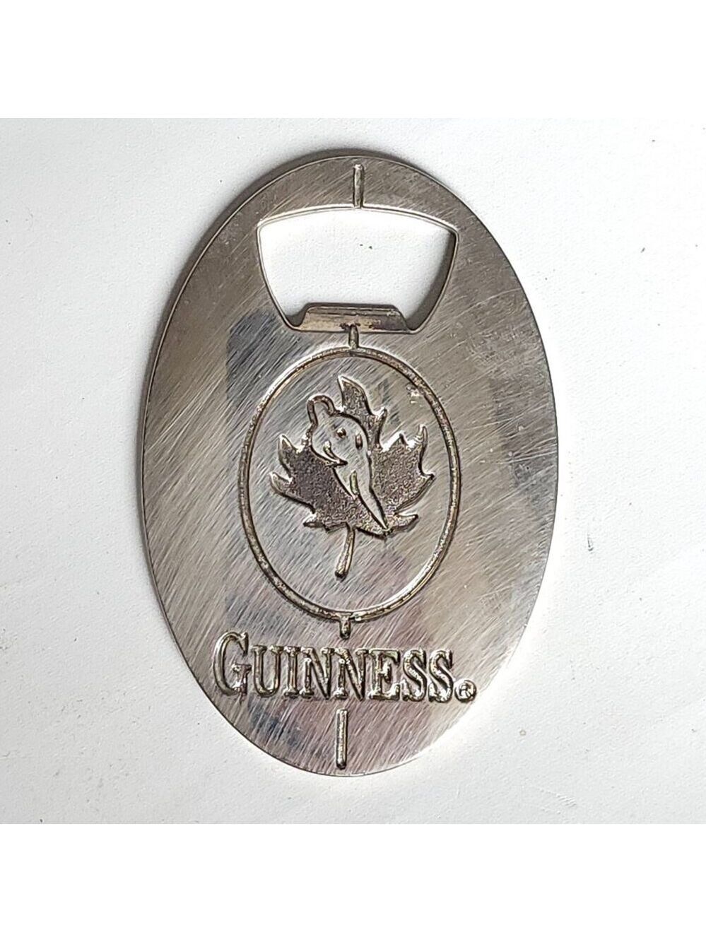 OVAL GUINNESS Bottle Opener Silver Tone Metal Irish Stout